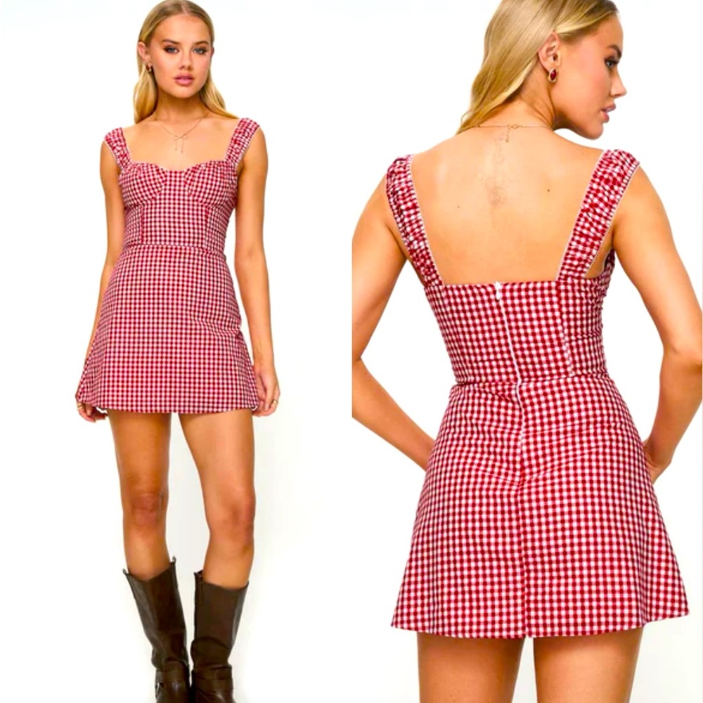 Princess Polly Faubert Mini Dress Red Gingham